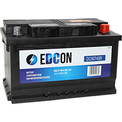 Аккумулятор - EDCON 12V 80Ah 740A (R+) 315x175x175mm / DC80740R