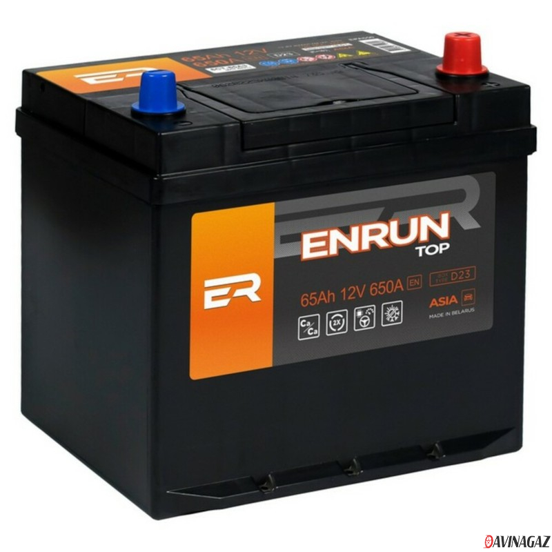 Аккумулятор - ENRUM Standard (JIS) 60Ah 650A (R+) 230x179x225мм / EPA650