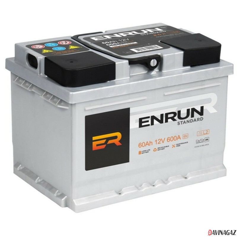 Аккумулятор - ENRUM Standard 60Ah 600A (L+) 242x175x190мм / ES601