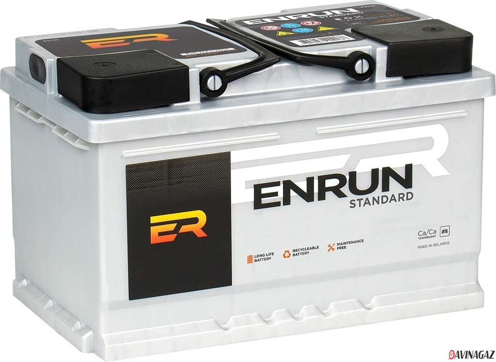 Аккумулятор - ENRUM Standard 80Ah 800A (R+) 315x175x190мм / ES800