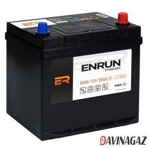 Аккумулятор - ENRUM Standard (JIS) 60Ah 550A (R+) 230x179x225мм / ESA600