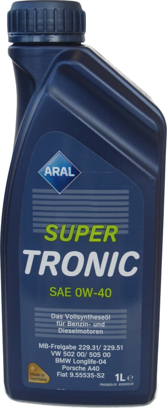 Масло моторное синтетическое - Aral SuperТronic 0W-40 1л