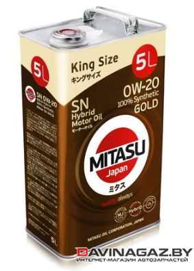 Моторное масло - MITASU GOLD HYBRID SN 0W20, 5л / MJ-102h5