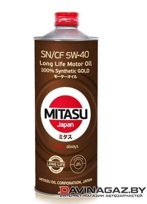 Моторное масло -MITASU GOLD LL SN/CF 5W40, 1л / MJ-1071