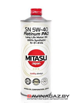 Моторное масло - MITASU PLATINUM PAO SN 5W40, 1л / MJ-1121