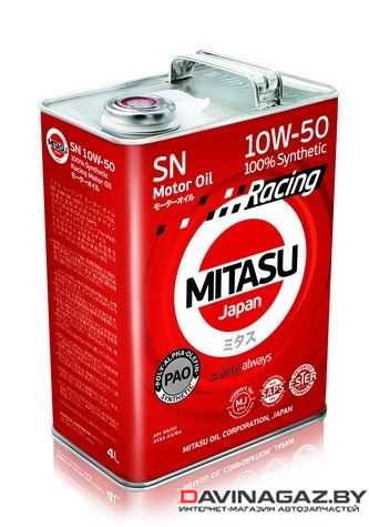 Моторное масло - MITASU RACING MOTOR OIL SN 10W50, 4л / MJ-1154