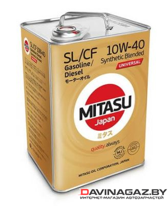 Моторное масло - MITASU UNIVERSAL SL/CF 10W40 Synthetic Blended, 6л / MJ-1256