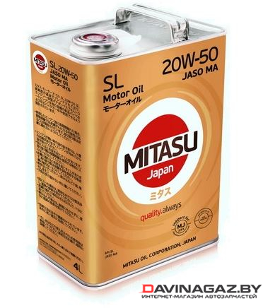 Моторное масло - MITASU MOTOR OIL SL 20W50, 4л / MJ-1324