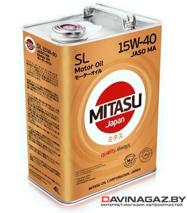 Моторное масло - MITASU MOTOR OIL SL 15W40, 4л / MJ-1334