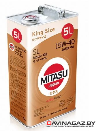 Моторное масло - MITASU MOTOR OIL SL 15W40, 5л / MJ-1335