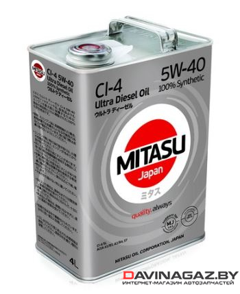 Моторное масло - MITASU ULTRA DIESEL CI-4 5W40, 4л / MJ-2124