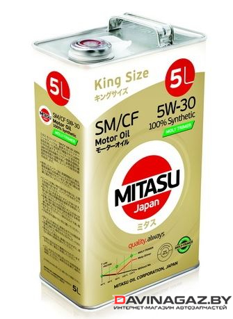Моторное масло - MITASU MOLY-TRiMER SM/CF 5W30, 5л / MJ-M115