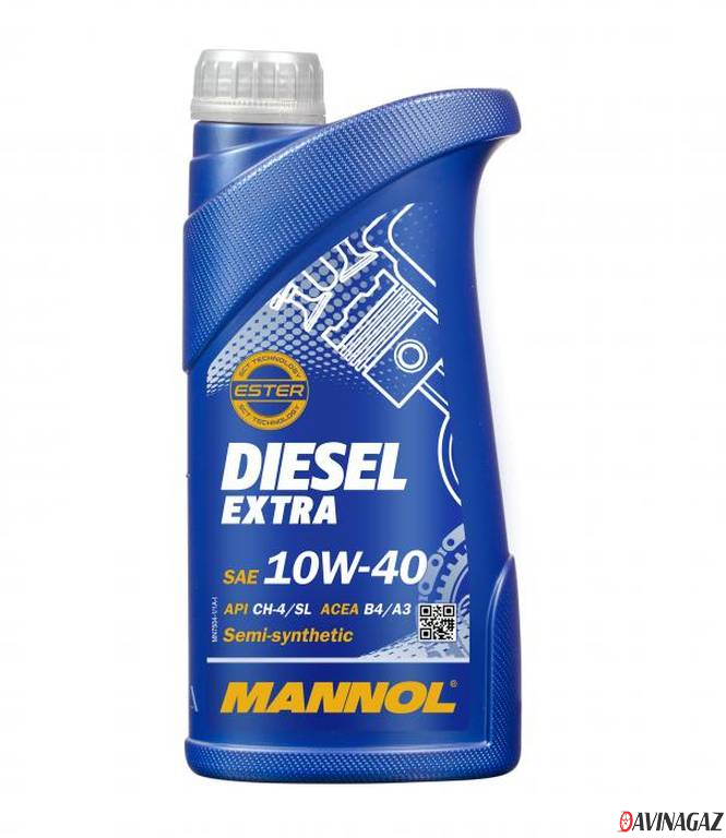 Масло моторное полусинтетическое - MANNOL 7504 Diesel Extra 10W40, 1л (2789 / MN7504-1)