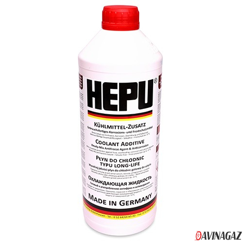 Антифриз готовый - HEPU G12 красный, 1.5 л / P900-RM12