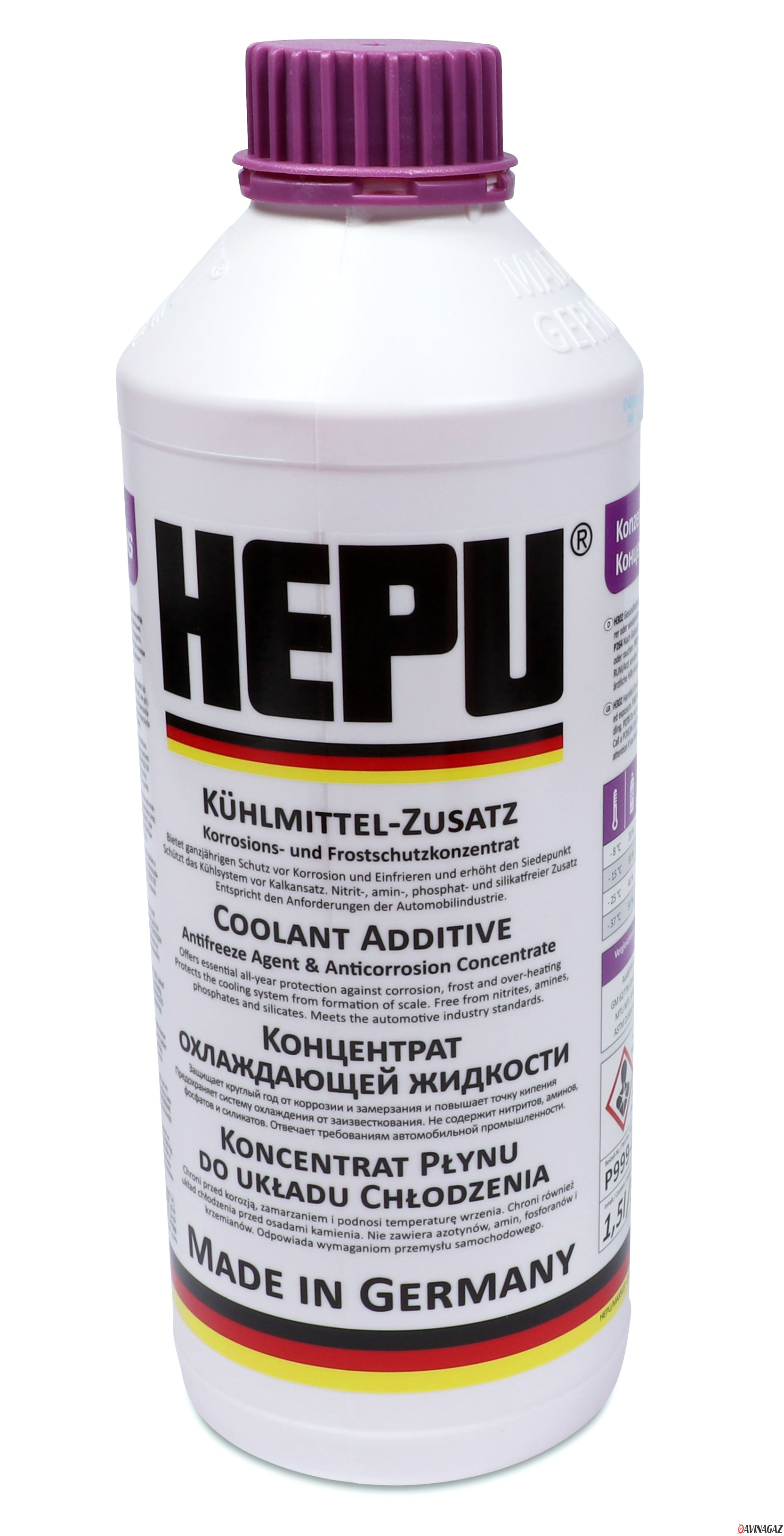Антифриз концентрированный - HEPU G12+ фиолетовый, 1.5 л / P999-G12PLUS