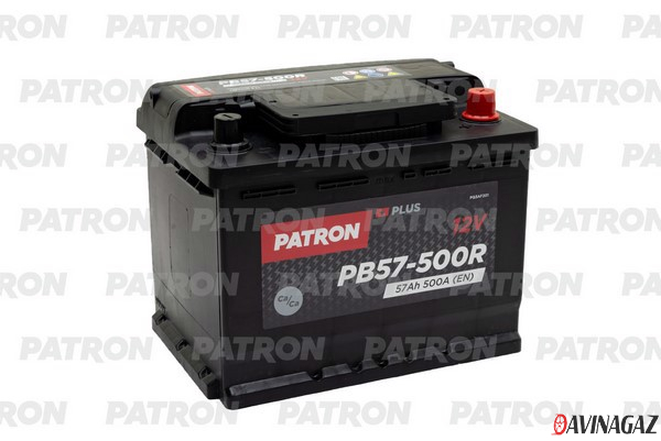 Аккумулятор - PATRON PLUS 12V 57AH 500A ETN 0(R+) B13 242x175x190mm / PB57-500R