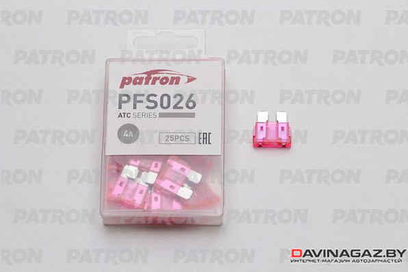 PATRON - Комплект предохранителей флажковых STANDART 4A, 25шт / PFS026
