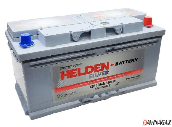 Аккумулятор - HELDEN SILVER 100Ah 820A R+ 353x175x175мм / SMF600049B