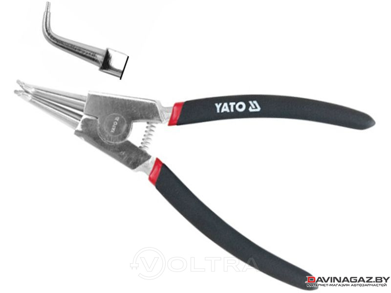 YATO - Щипцы-съемник стопорных колец загнутый (разжим) 200мм CrV / YT-2145