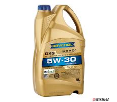 Моторное масло на PAO - RAVENOL DXG 5W30, 5л / 1111124-005-01-999